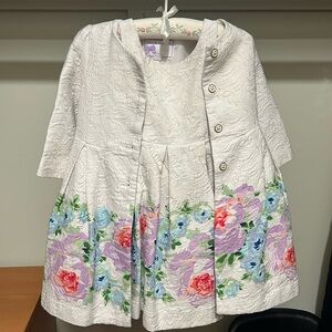 Janie and Jack toddler dress and matching coat. Size 2T, good condition